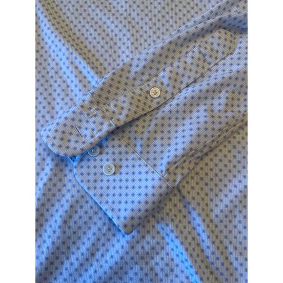 Buttercloth Mens XL Slim Fit Shirt Blue White Pattern - Picture 3 of 6